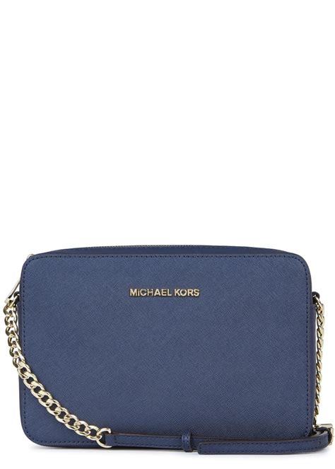 michael kors crossbody bag navy blue and gold|Michael Kors navy blue handbags.